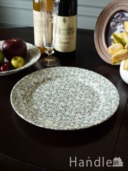 インテリア雑貨 テーブルウェア 小花の模様が可愛いディナープレート、コントワール・ドゥ・ファミーユのおしゃれな食器（GREEN　26.5cm）