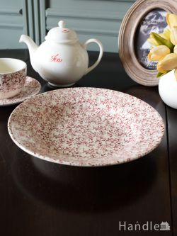 インテリア雑貨 テーブルウェア 小花の模様が可愛いスーププレート、コントワール・ドゥ・ファミーユのおしゃれな食器（BURGUNDY　23cm）