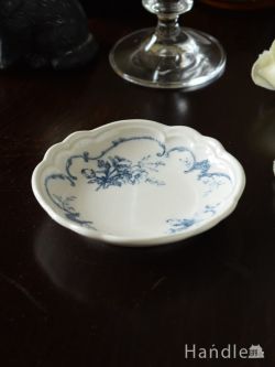 インテリア雑貨 テーブルウェア フランスアンティーク調のおしゃれな食器、スタジオエムのプレート・豆皿（モマン・ブルー・10cm） 