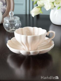 インテリア雑貨 紅茶カップ お花の形のおしゃれなカップ＆ソーサー、スタジオエムの食器（ルブケ・ペールピンク） 