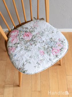 インテリア雑貨 ソファクッション・チェアクッション おしゃれなシートクッション、フランスのお花畑をイメージしたリバーシブルタイプのチェアパッド