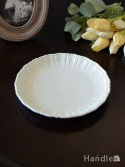 インテリア雑貨 プレート皿 フレンチアンティーク調のおしゃれな食器、スタジオエムのデザートプレート（シャルム・ホワイト・19cm）