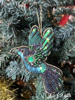 インテリア雑貨 オブジェインテリア 幸せを運ぶ青い鳥のモチーフのオーナメント、クリスマス用のディスプレイオーナメント