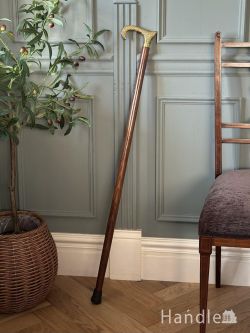 インテリア雑貨 その他インテリア雑貨 フラワーデザインがおしゃれな杖、お出かけが楽しくなる真鍮製のステッキ