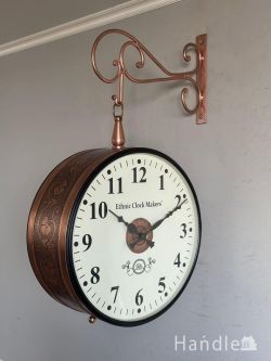 インテリア雑貨 時計 壁掛け アンティーク調のおしゃれな時計、両面が使えるでおしゃれな壁掛け時計