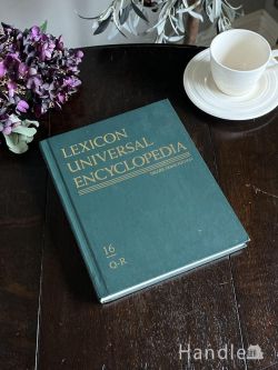 アンティーク雑貨 その他アンティーク雑貨 グリーン色にゴールドが映えるおしゃれなアンティーク本、イギリスから届いたアンティークのディスプレイ用の洋書