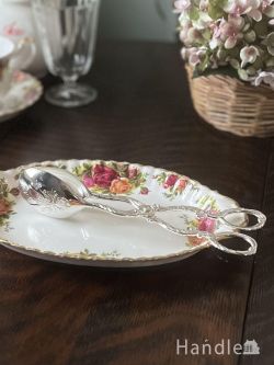 インテリア雑貨 スプーンフォーク アンティーク風のおしゃれなカトラリー、アフタヌーンティーを楽しむケーキトング(シルバー・丸)