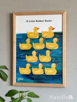 インテリア雑貨 アートポスター・フレーム エリック・カールのアートフレーム、「10 Little Rubber Ducks」のフレーム