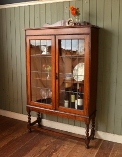 アンティーク家具 美しいアンティークの英国家具、オーク材のブックケース(本棚)