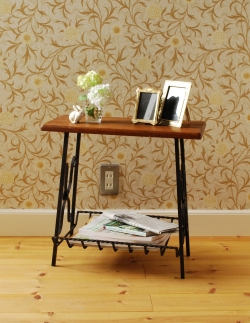 アンティーク家具 アンティークの北欧インテリア、アイアン×ウッドのマガジンラック