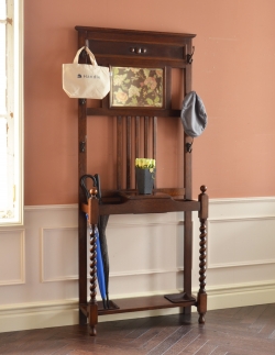 アンティーク家具  アンティークの英国インテリア、ツイストが美しいホールスタンド（コート掛け）