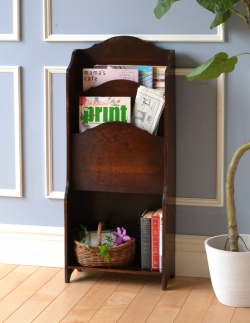 アンティーク家具 マガジンラックおしゃれ 英国スタイルのアンティーク家具、便利な木製のマガジンラック