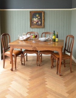 アンティーク家具 アンティークダイニングテーブル アンティークのダイニングテーブル、フランスのドローリーフテーブル（伸張式）