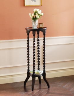 アンティーク家具 オケージョナルテーブル 英国のアンティーク家具、ツイストの脚が美しいオケージョナルテーブル（花台）