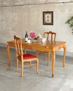 アンティーク家具 食卓テーブル フランスの美しいアンティーク家具、3WAYのドローリーフテーブル(伸張式ダイニングテーブル)