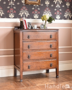 アンティーク家具 アンティークのチェスト 飽きのこないチェスト（４杯引き出し）、アンティークの英国家具