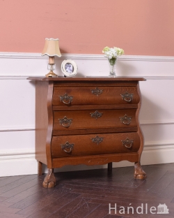 アンティーク家具 アンティークのチェスト 南フランススタイルのアンティーク家具、オーク材の３段チェスト（コモード）