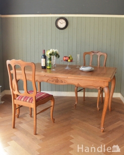 アンティーク家具 食卓テーブル ３つのサイズ展開！ドローリーフテーブル、伸張式のアンティーク南仏家具