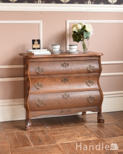 アンティーク家具 アンティークのチェスト エレガントなアンティーク家具、フランス輸入の3段チェスト(コモード)