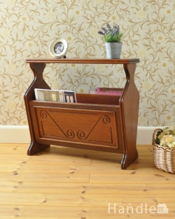 アンティーク家具 マガジンラックおしゃれ 和室にも合うフランス輸入の小さな家具、おしゃれなアンティークマガジンラック