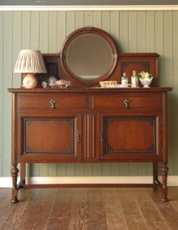 アンティーク家具 1940年代のアンティーク ミラー サイドボード