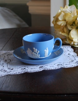 アンティーク雑貨 ジャスパーウェア カップ&ソーサーアンティークWedgwood