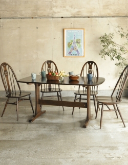 アンティーク家具 アンティークのテーブル T字脚がスマートなヴィンテージ家具、アーコールのダイニングテーブル