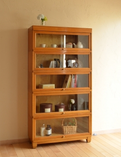 アンティーク家具 アンティークのキャビネット アンティークの英国家具、ナチュラルな茶色のスタッキングブックケース