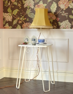 アンティーク家具 オケージョナルテーブル フランスのアンティーク家具、照明付きのアイアン製サイドテーブル(ナイトテーブル)