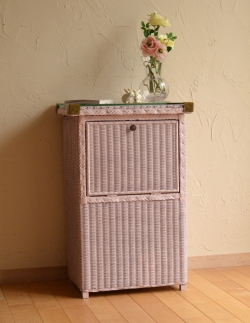 アンティーク家具 ブランケットボックス・収納ボックス イギリスのアンティークの家具、パステルピンクのロイドルームランドリーボックス 