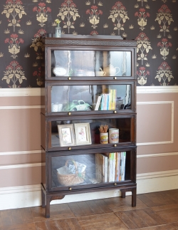 アンティーク家具 アンティークのキャビネット 重ねて積み上げるスタッキングブックケース、英国アンティークのキャビネット