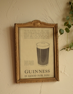 アンティーク雑貨 アンティーク額縁・ポスター イギリスで見つけたアンティーク雑貨、GUINNESS（ギネス）アートフレーム