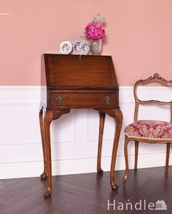 アンティーク家具 ビューロー スリムサイズのビューロー（デスク）、オーク材のアンティーク家具