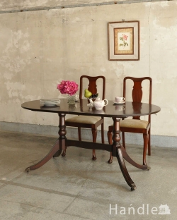 アンティーク家具 アンティークのテーブル アンティークの英国家具、伸張式のダイニングテーブル（エクステンションテーブル）