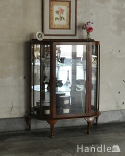 アンティーク家具 アンティークのキャビネット 英国のアンティーク家具、大きなミラーが美しく輝くミラーバックキャビネット