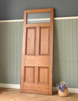 アンティーク家具 その他 アンティーク家具 ガラス付きのナチュラルな木製のアンティークドア（建具）