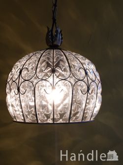 照明おしゃれ ペンダントライト イタリアのおしゃれなペンダントランプ、ヴェネチアで作られたハンドメイドガラスの照明（ムラノガラス・クリア）(E26球付)