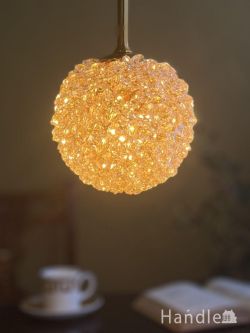 照明おしゃれ ペンダントライト クリスタルガラスがキラキラ輝く照明、LED電球付きのおしゃれなペンダントライト
