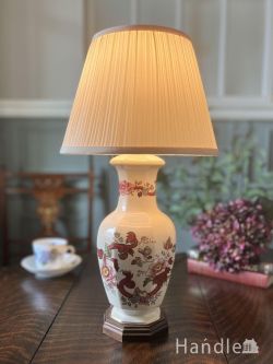 照明おしゃれ スタンドライト・スタンドランプ シノワズリデザインの美しい陶磁器の照明、イギリスから届いたアンティークのテーブルライト