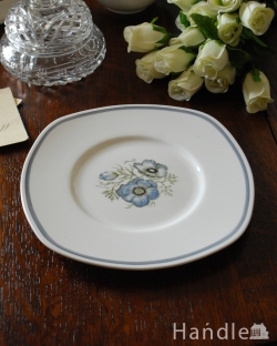 アンティーク雑貨 アンティーク食器 美しい青い花のスージークーパー（グレンミスト）イギリスアンティークディナープレート