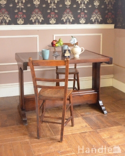 アンティーク家具 アンティークダイニングテーブル ホーロー天板付き！オシャレなアンティークのベイキングテーブル（作業台）