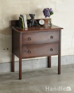 アンティーク家具 アンティークのチェスト アンティーク英国輸入家具、気軽に使える小さなサイドチェスト （２段）