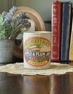アンティーク雑貨  1930年代のアンティーク 陶器ジャー「APPLE&PLUM」