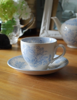 インテリア雑貨 紅茶カップ 英国輸入雑貨　バーレイ社のカップ＆ソーサー（ブルーアジアティックフェザンツ）