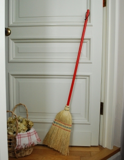 アンティーク家具  ステッチが可愛い麦わらのホウキ（Ｌ）