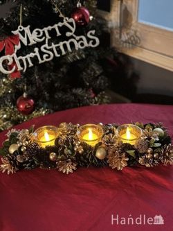 インテリア雑貨 オブジェインテリア クリスマスをおしゃれに演出してくれる、3ホルダータイプのキャンドルスタンド