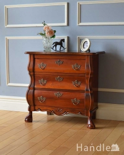 アンティーク家具 アンティークのチェスト 便利にフランススタイルを楽しむ、小ぶりな３段チェスト（コモード）