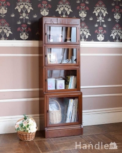 アンティーク家具 アンティークのキャビネット スマートな英国アンティーク家具、シンプルデザインのスタッキングブックケース