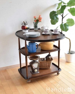 アンティーク家具 アンティークのワゴン・トローリー サイドテーブルとしてもおススメ、３サイズで使えるアーコールのワゴンテーブル