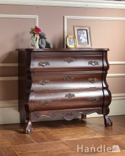 アンティーク家具 アンティークのチェスト ウォルナット材のチェスト（コモード）、高級感溢れるアンティーク家具